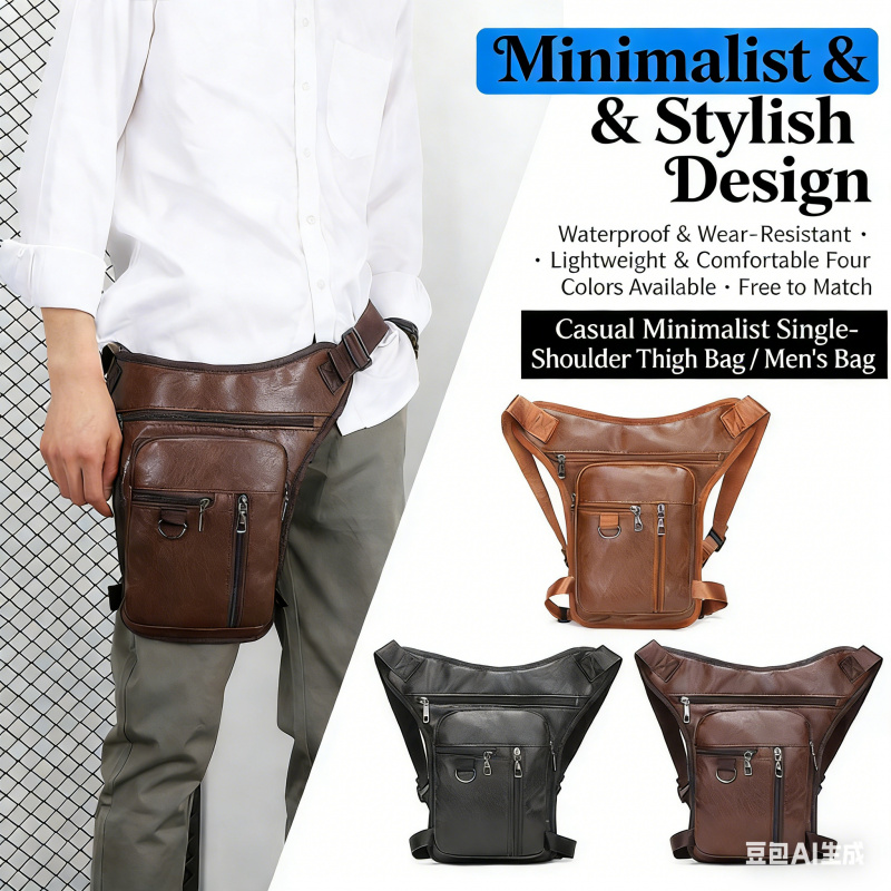 Travel Accessories Hip Belt - Tas Pinggang Kulit PU, Tas Paha,