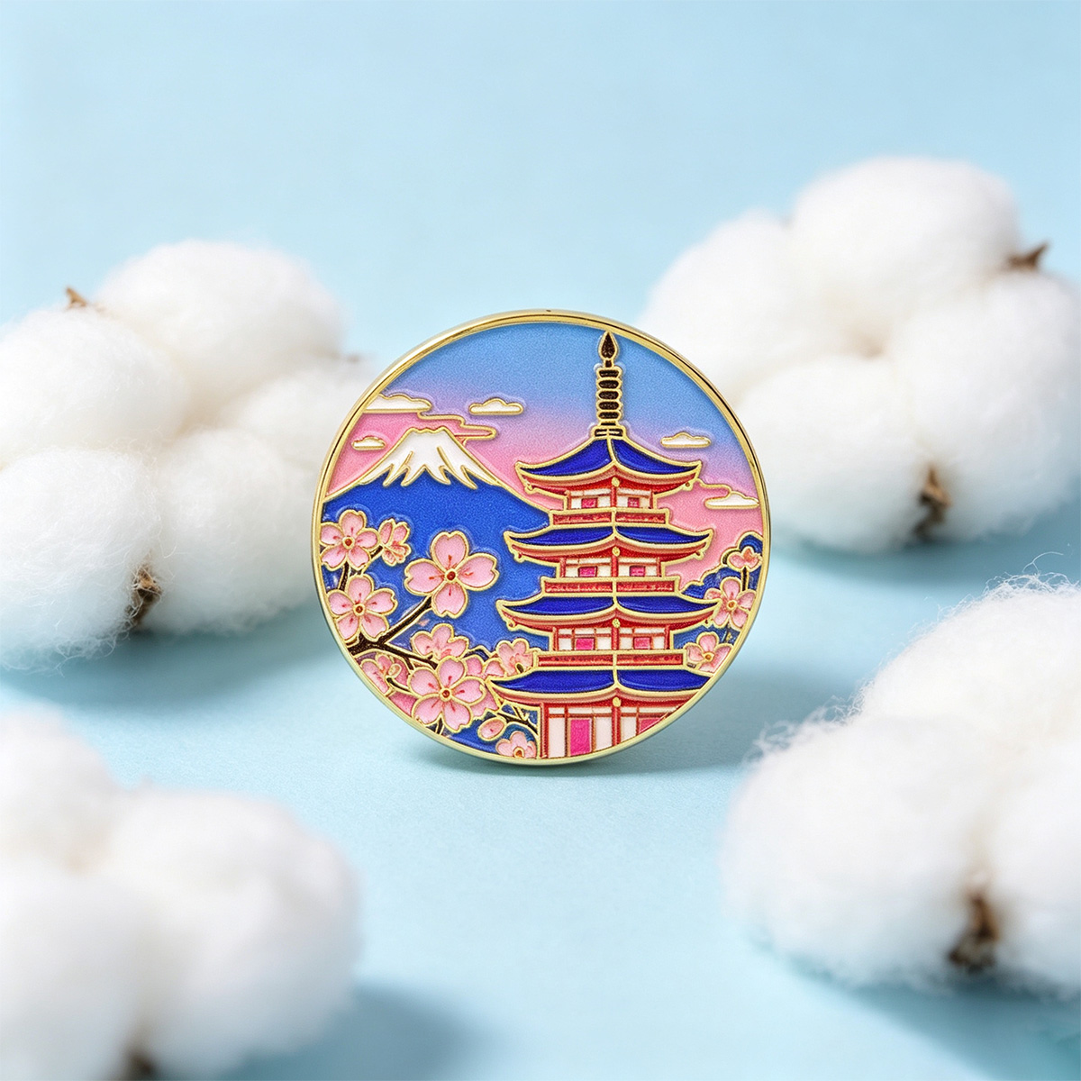 Travel Accessories In Japan - Pin Enamel Bunga Sakura Jepang, Bros