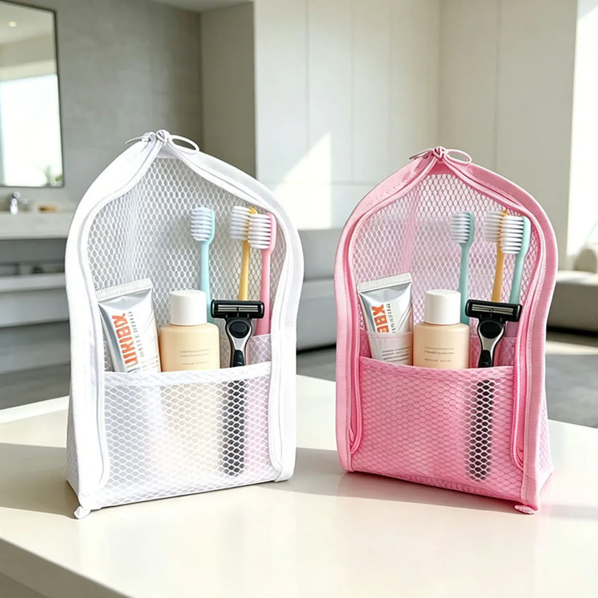 Travel Accessories Toiletries - Tas Perlengkapan Mandi Berjaring untuk Perjalanan