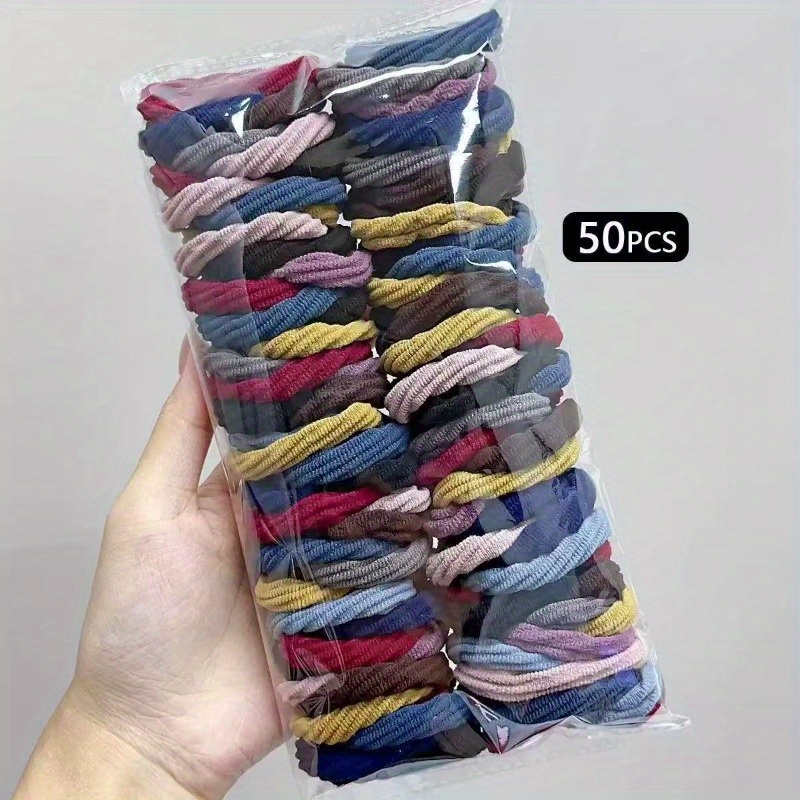 50 PCS Ikat Rambut Satin Nilon - Travel Accessories For Girls ulasan dan harga