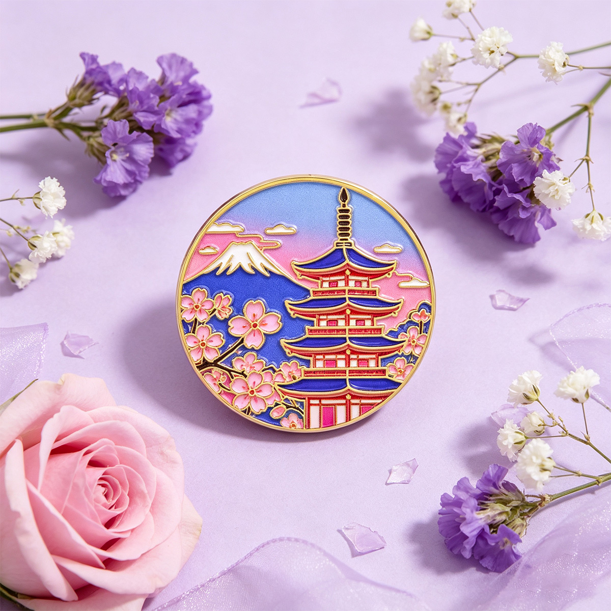 Pin Enamel Bunga Sakura Jepang - Travel Accessories In Japan ulasan dan harga