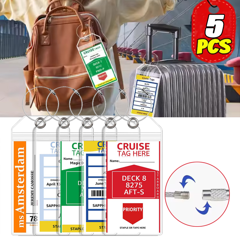 5 Buah Label Bagasi Transparan - Travel Accessories Unique ulasan dan harga
