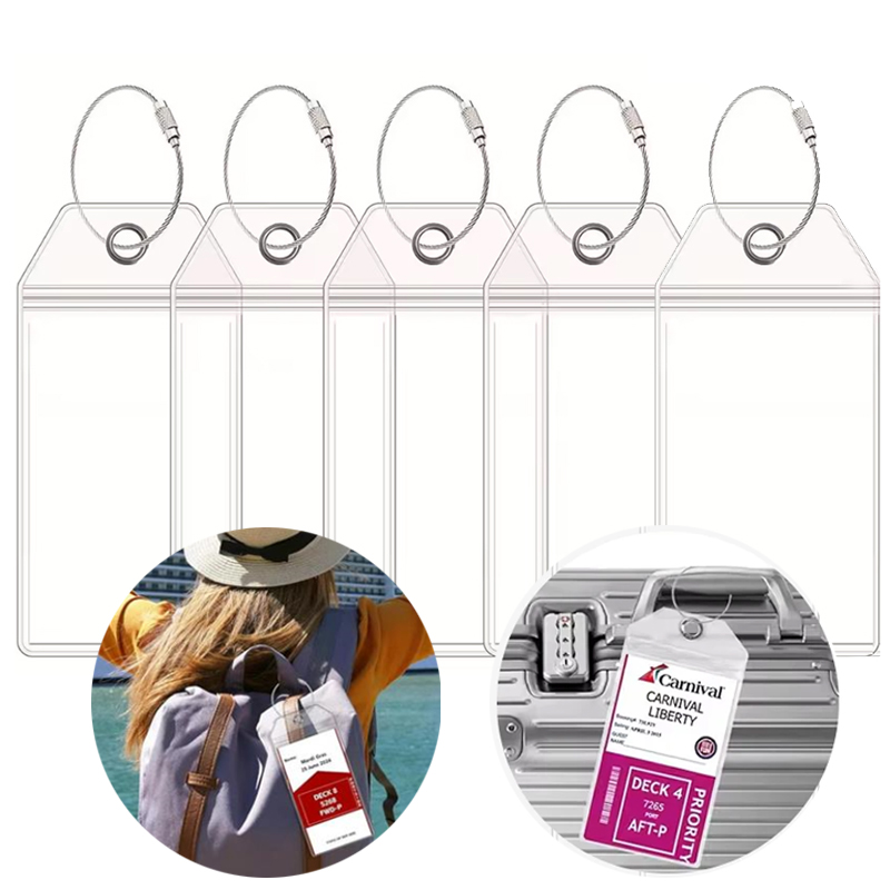 5 Buah Label Bagasi Transparan - Travel Accessories Unique ulasan dan harga