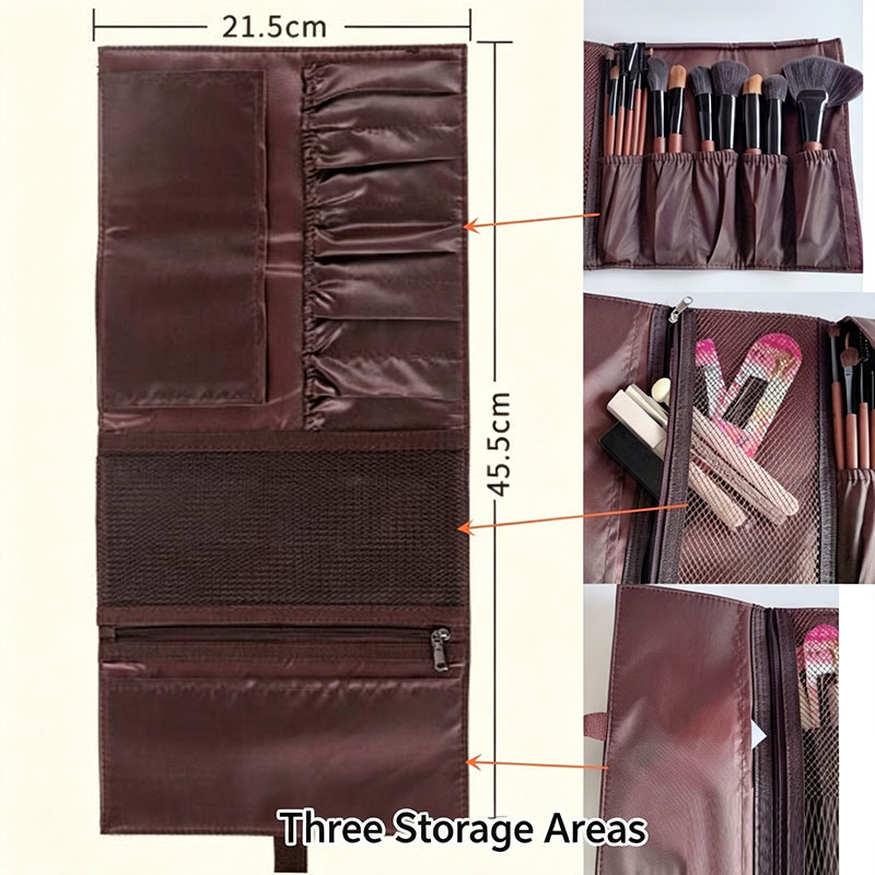 Tas Gulung Kuas Makeup Kulit P - Travel Accessories Toiletries ulasan dan harga