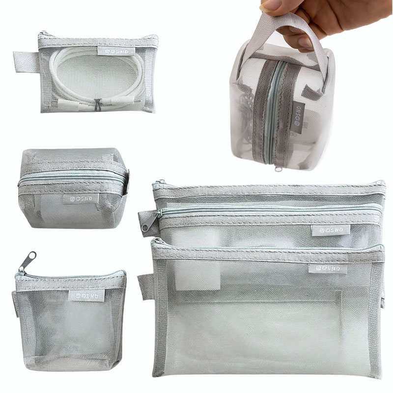 Tas Organizer Jaring Abu-abu – - Travel Accessories Electronics ulasan dan harga