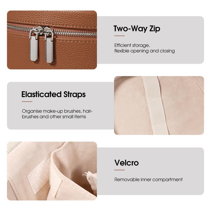Tas Makeup Kulit PU Kapasitas  - Travel Accessories Toiletries ulasan dan harga